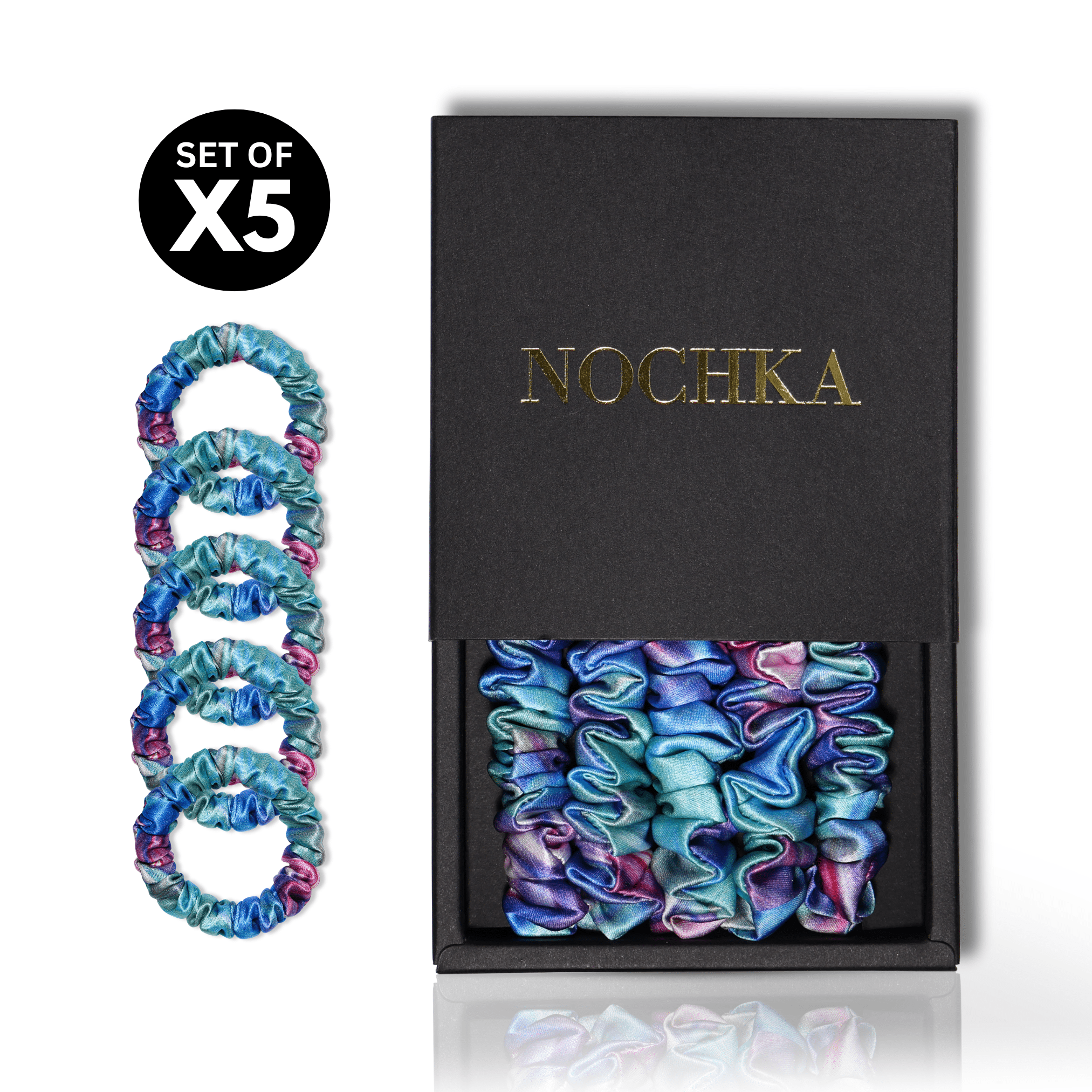 Lollipop Ultra - Skinny Silk Scrunchies (Set of 5) - NOCHKA
