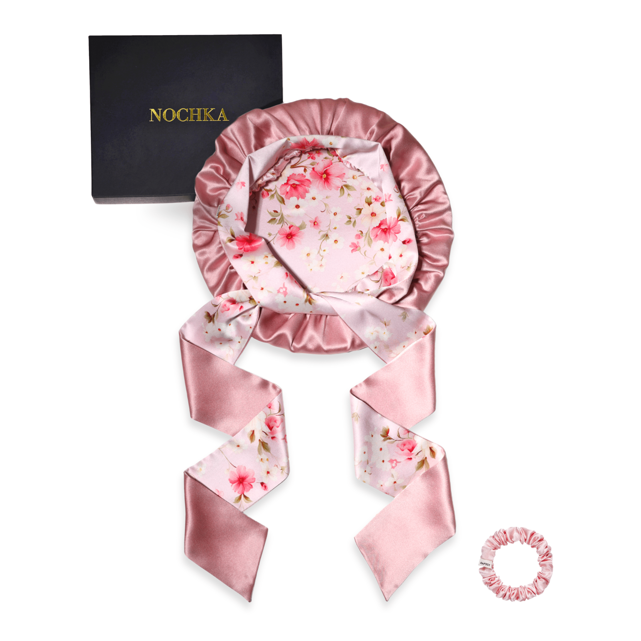 Lovely Floral Print Reversible Bonnet with Ties - NOCHKA
