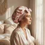 Lovely Floral Print Reversible Bonnet with Ties - NOCHKA
