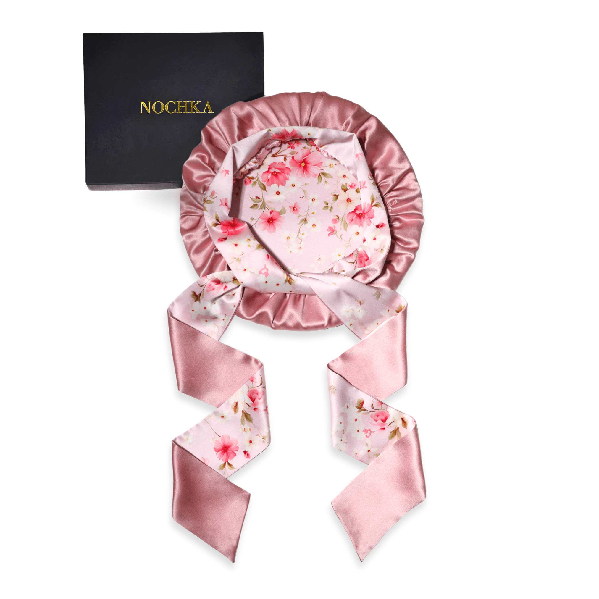 Lovely Floral Print Reversible Bonnet with Ties - NOCHKA
