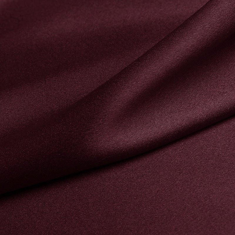 Mahogany Red Color 100% Pure Mulberry Silk Fabric 19mm 44" Width Pre - Cut Silk Fabric - NOCHKA
