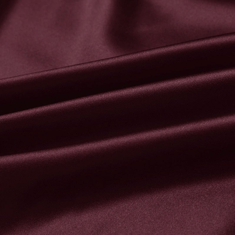 Mahogany Red Color 100% Pure Mulberry Silk Fabric 19mm 44" Width Pre - Cut Silk Fabric - NOCHKA
