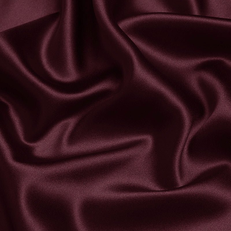 Mahogany Red Color 100% Pure Mulberry Silk Fabric 19mm 44" Width Pre - Cut Silk Fabric - NOCHKA
