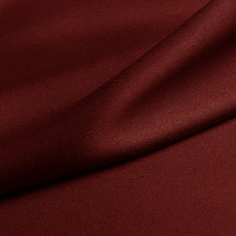 Merlot Red 100% Pure Mulberry Silk Fabric 19mm 44" Width Pre - Cut Silk Fabric - NOCHKA
