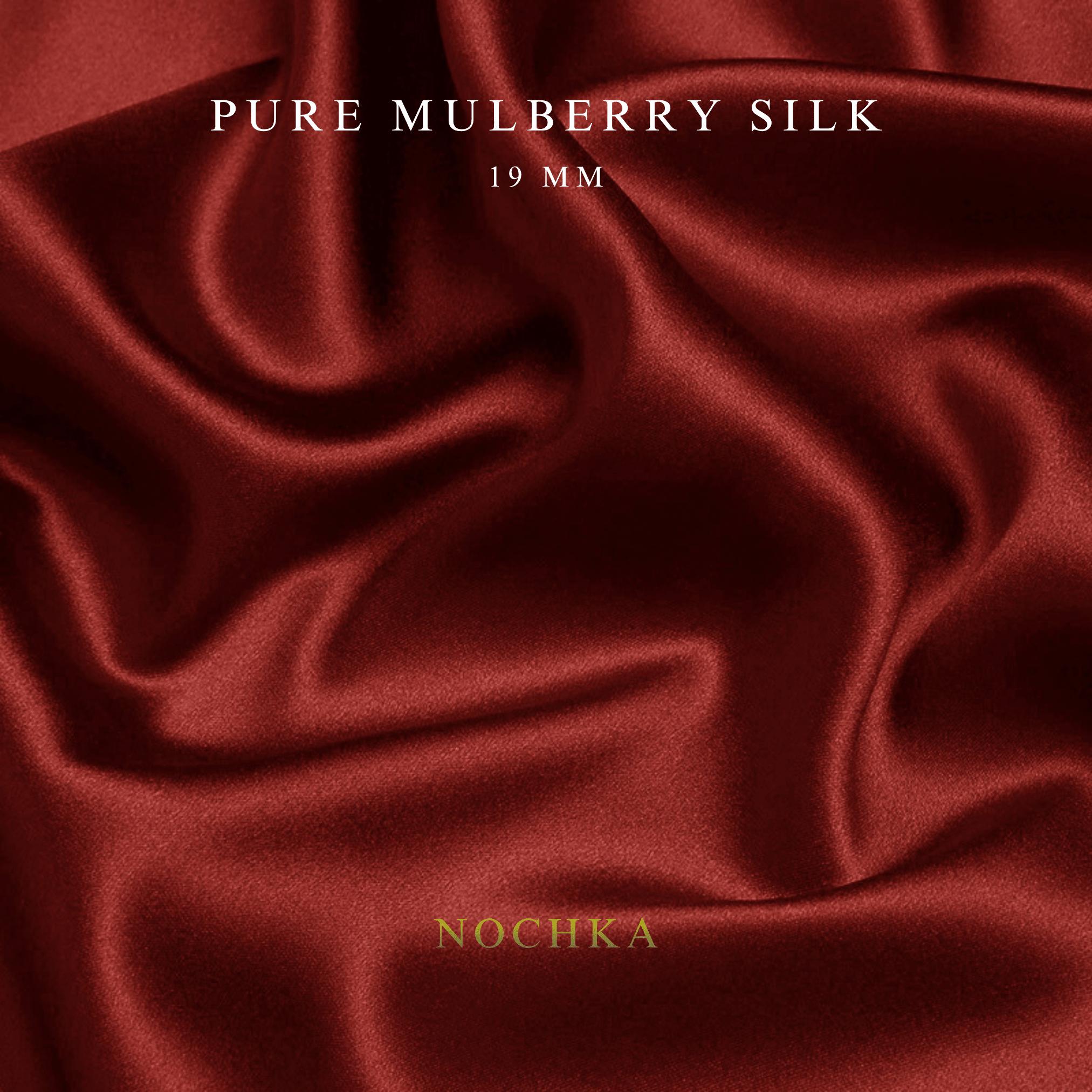 Merlot Red 100% Pure Mulberry Silk Fabric 19mm Cut - to - Size Silk Fabric - NOCHKA
