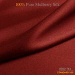 Merlot Red 100% Pure Mulberry Silk Fabric 19mm Cut - to - Size Silk Fabric - NOCHKA

