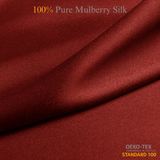 Merlot Red 100% Pure Mulberry Silk Fabric 19mm Cut - to - Size Silk Fabric - NOCHKA
