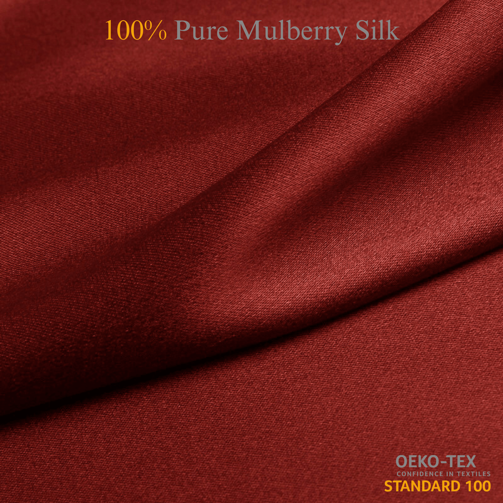Merlot Red 100% Pure Mulberry Silk Fabric 19mm Cut - to - Size Silk Fabric - NOCHKA
