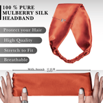 Merlot Red Pure Silk Headband - NOCHKA
