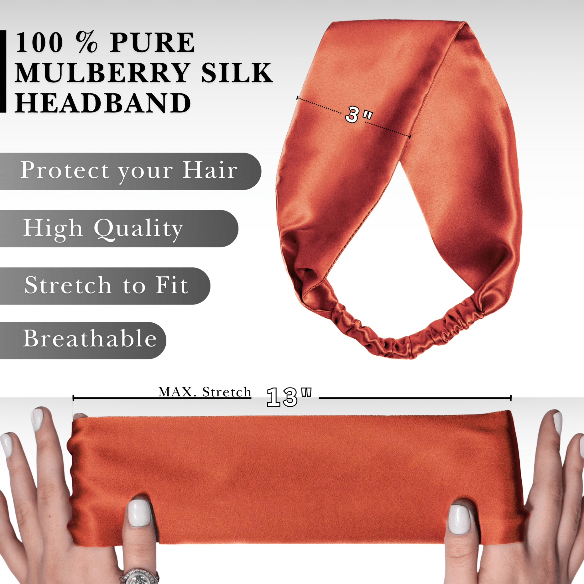 Merlot Red Pure Silk Headband - NOCHKA
