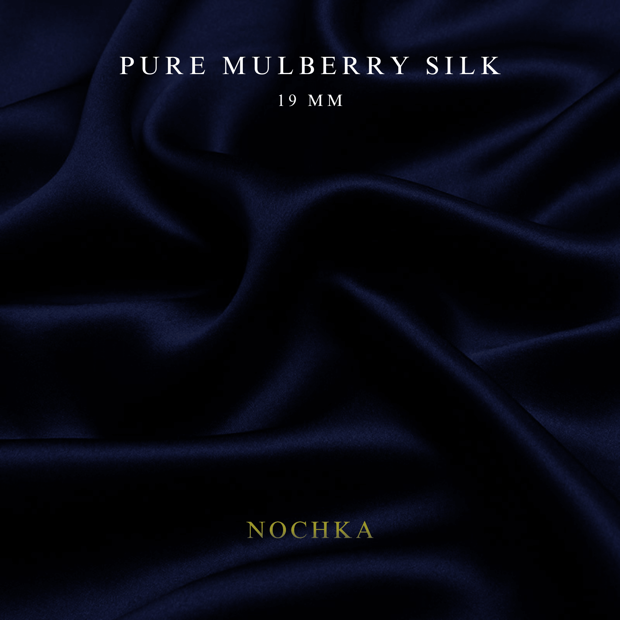 Midnight Blue 100% Pure Mulberry Silk Fabric 19mm Cut - to - Size Silk Fabric - NOCHKA
