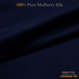 Midnight Blue 100% Pure Mulberry Silk Fabric 19mm Cut - to - Size Silk Fabric - NOCHKA
