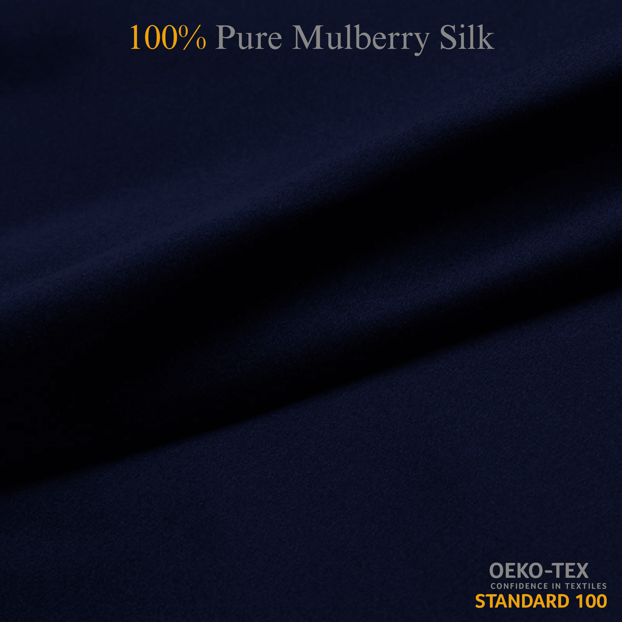 Midnight Blue 100% Pure Mulberry Silk Fabric 19mm Cut - to - Size Silk Fabric - NOCHKA
