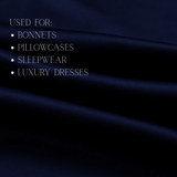 Midnight Blue 100% Pure Mulberry Silk Fabric 19mm Cut - to - Size Silk Fabric - NOCHKA
