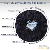 Midnight Print Pure Mulberry Silk Bonnet – Reversible & Durable - NOCHKA
