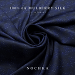 Midnight Print Pure Mulberry Silk Bonnet – Reversible & Durable - NOCHKA
