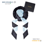 Midnight Pure Mulberry Silk Bonnet – Reversible, Adjustable Fit with Silk Ties - NOCHKA
