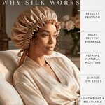 Mulberry Silk Bonnet with Thin Ties – 100% Silk Adjustable 19 Momme Hair Bonnet | Adobe Rose and Caramel - NOCHKA
