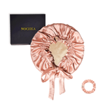 Mulberry Silk Bonnet with Thin Ties – 100% Silk Adjustable 19 Momme Hair Bonnet | Adobe Rose and Caramel - NOCHKA
