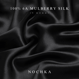 Mulberry Silk Bonnet with Thin Ties – 100% Silk Adjustable 19 Momme Hair Bonnet | Black and Black - NOCHKA
