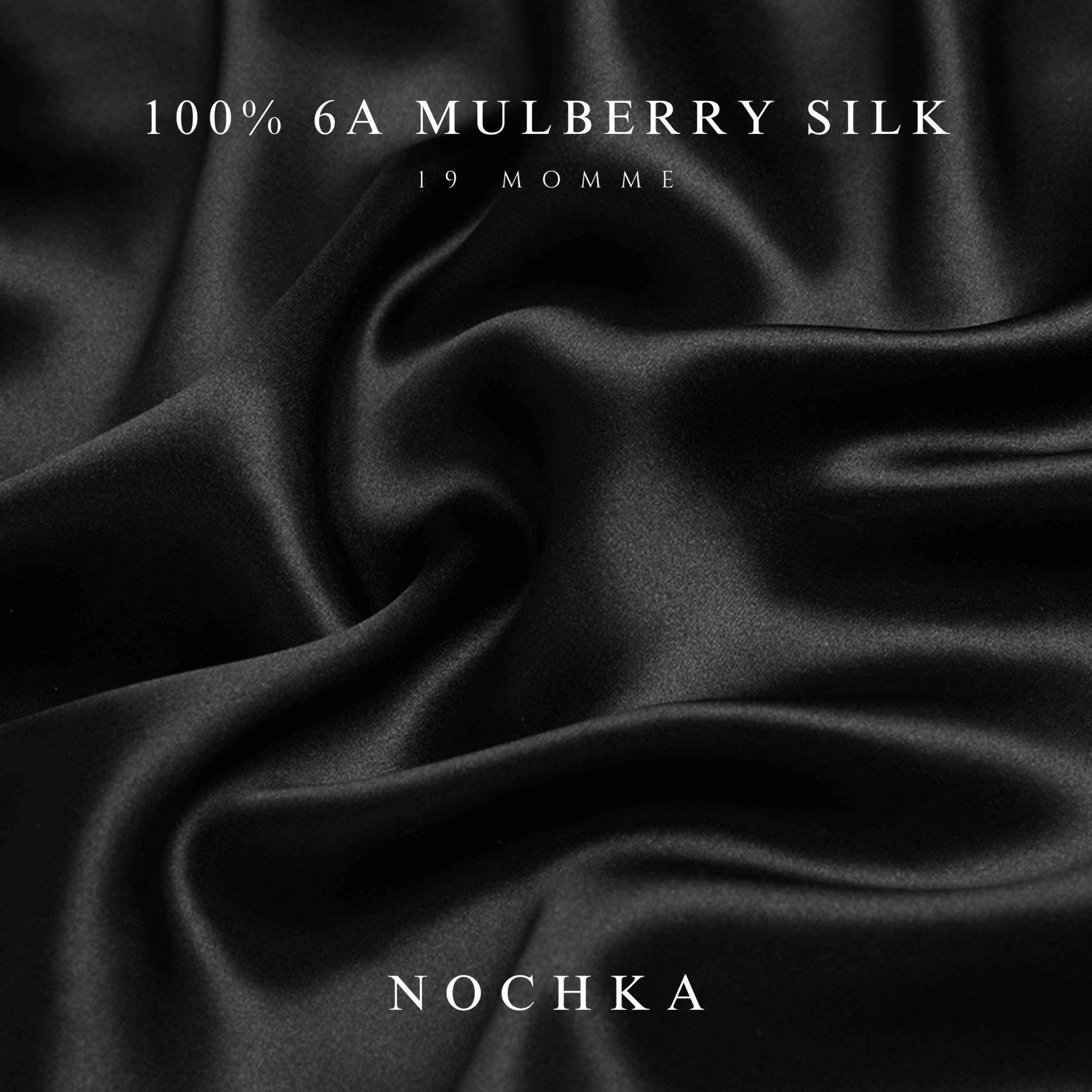 Mulberry Silk Bonnet with Thin Ties – 100% Silk Adjustable 19 Momme Hair Bonnet | Black and Black - NOCHKA
