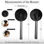 Mulberry Silk Bonnet with Thin Ties – 100% Silk Adjustable 19 Momme Hair Bonnet | Black and Black - NOCHKA
