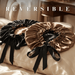 Mulberry Silk Bonnet with Thin Ties – 100% Silk Adjustable 19 Momme Hair Bonnet | Cappuccino and Black - NOCHKA
