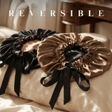 Mulberry Silk Bonnet with Thin Ties – 100% Silk Adjustable 19 Momme Hair Bonnet | Cappuccino and Black - NOCHKA
