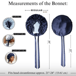 Mulberry Silk Bonnet with Thin Ties – 100% Silk Adjustable 19 Momme Hair Bonnet | Coronet Blue and Deep Blue - NOCHKA

