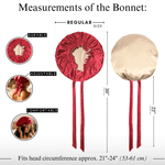 Mulberry Silk Bonnet with Thin Ties – 100% Silk Adjustable 19 Momme Hair Bonnet | Crimson Red and Light Carmel - NOCHKA
