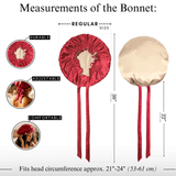 Mulberry Silk Bonnet with Thin Ties – 100% Silk Adjustable 19 Momme Hair Bonnet | Crimson Red and Light Carmel - NOCHKA
