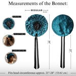Mulberry Silk Bonnet with Thin Ties – 100% Silk Adjustable 19 Momme Hair Bonnet | Deep Teal and Black - NOCHKA

