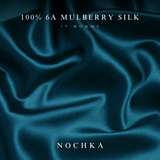 Mulberry Silk Bonnet with Thin Ties – 100% Silk Adjustable 19 Momme Hair Bonnet | Deep Teal and Black - NOCHKA
