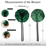 Mulberry Silk Bonnet with Thin Ties – 100% Silk Adjustable 19 Momme Hair Bonnet | Hunter Green and Black - NOCHKA
