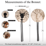 Mulberry Silk Bonnet with Thin Ties – 100% Silk Adjustable 19 Momme Hair Bonnet | Light Caramel and Black - NOCHKA
