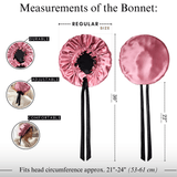 Mulberry Silk Bonnet with Thin Ties – 100% Silk Adjustable 19 Momme Hair Bonnet | Punch and Black - NOCHKA
