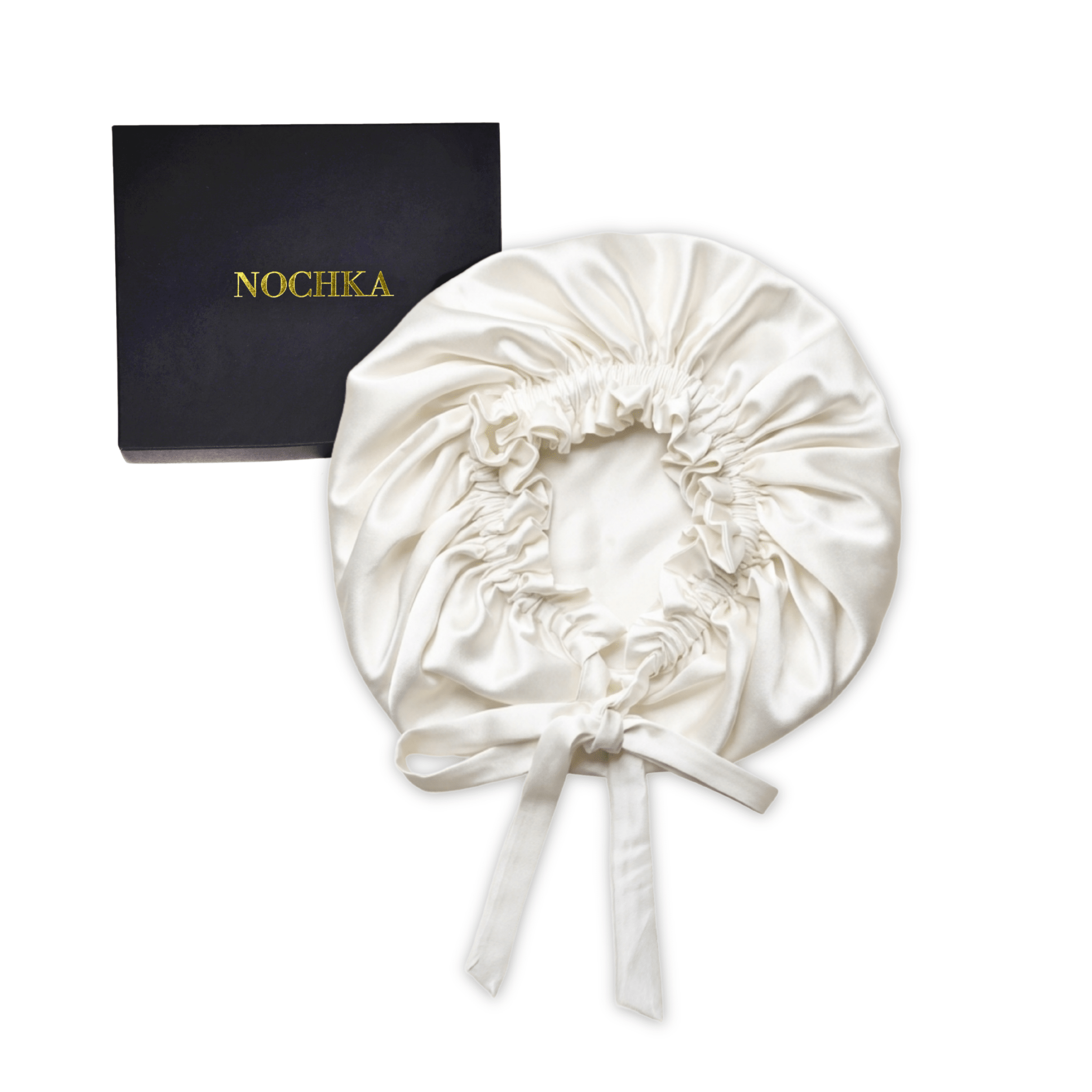 Mulberry Silk Bonnet with Thin Ties – 100% Silk Adjustable 19 Momme Hair Bonnet | Raw - NOCHKA
