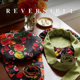 Mulberry Silk Bonnet with Ties – 100% Silk Reversible 19 Momme Hair Bonnet | Peonies on Black - NOCHKA
