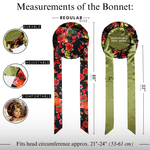 Mulberry Silk Bonnet with Ties – 100% Silk Reversible 19 Momme Hair Bonnet | Peonies on Black - NOCHKA
