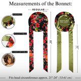 Mulberry Silk Bonnet with Ties – 100% Silk Reversible 19 Momme Hair Bonnet | Peonies on Black - NOCHKA
