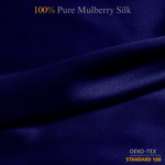 Navy Blue 100% Pure Mulberry Silk Fabric 19mm Cut - to - Size Silk Fabric - NOCHKA
