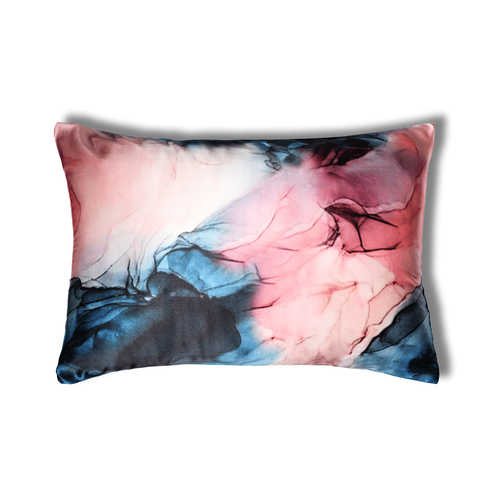 Navy Blue and Blush 100% Pure Mulberry Silk Pillowcase - Envelope - NOCHKA
