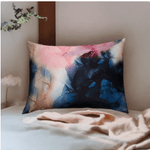 Navy Blue and Blush 100% Pure Mulberry Silk Pillowcase - Envelope - NOCHKA
