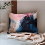 Navy Blue and Blush 100% Pure Mulberry Silk Pillowcase - Envelope - NOCHKA
