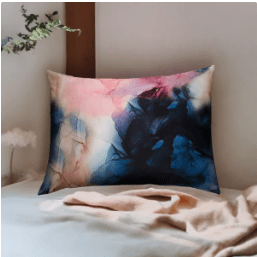 Navy Blue and Blush 100% Pure Mulberry Silk Pillowcase - Envelope - NOCHKA
