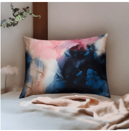 Navy Blue and Blush 100% Pure Mulberry Silk Pillowcase - Envelope - NOCHKA

