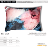 Navy Blue and Blush 100% Pure Mulberry Silk Pillowcase - Envelope - NOCHKA
