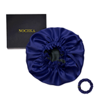Navy Blue & Black Pure Mulberry Silk Bonnet – Reversible & Durable - NOCHKA
