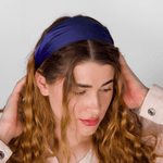 Navy Blue Pure Silk Headband - NOCHKA
