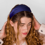 Navy Blue Pure Silk Headband - NOCHKA
